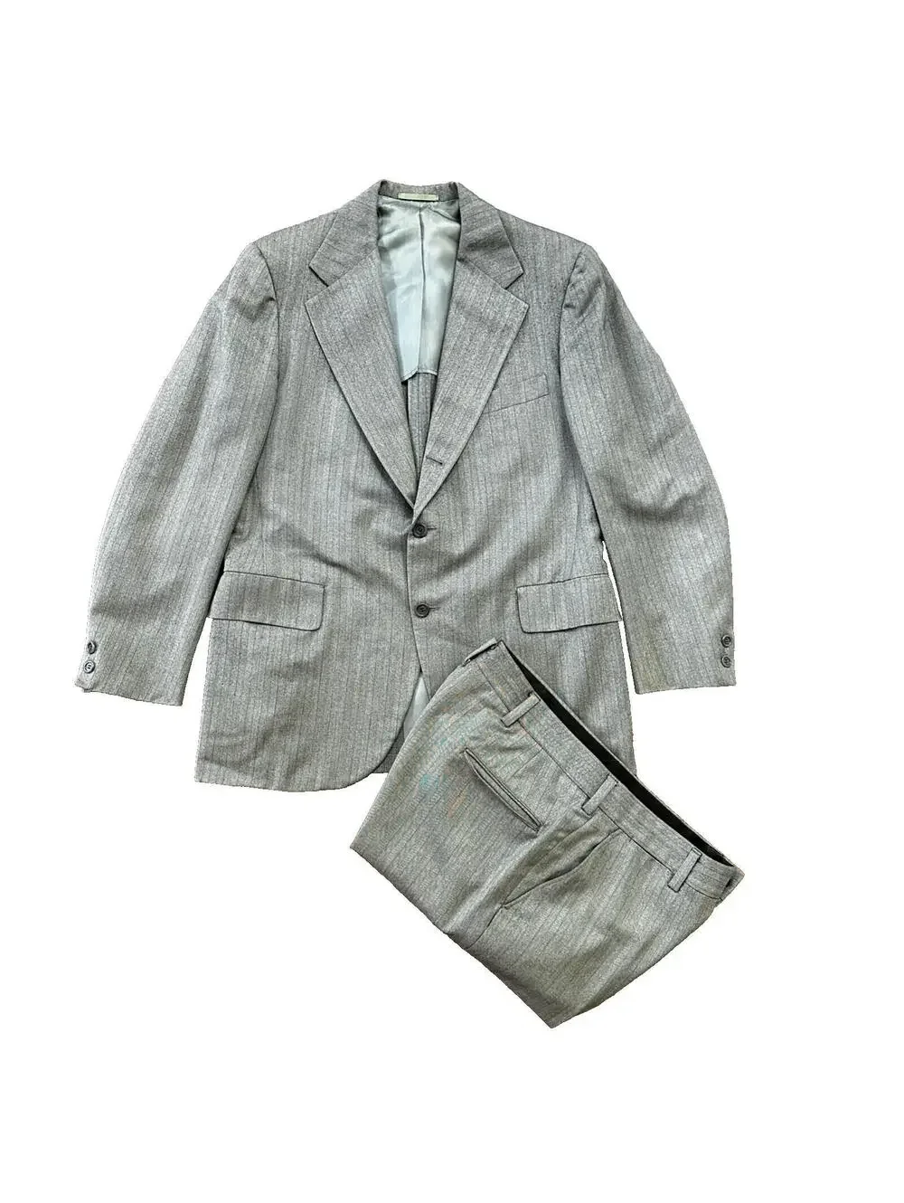1960s 1970s Brown Striped Sport Jacket VTG Mens Suit 41 33x27 Rockabilly Wool